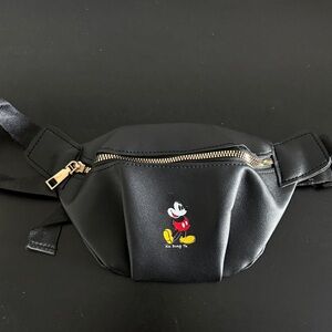 Cartoon Mouse Black and Gold Belt Bag